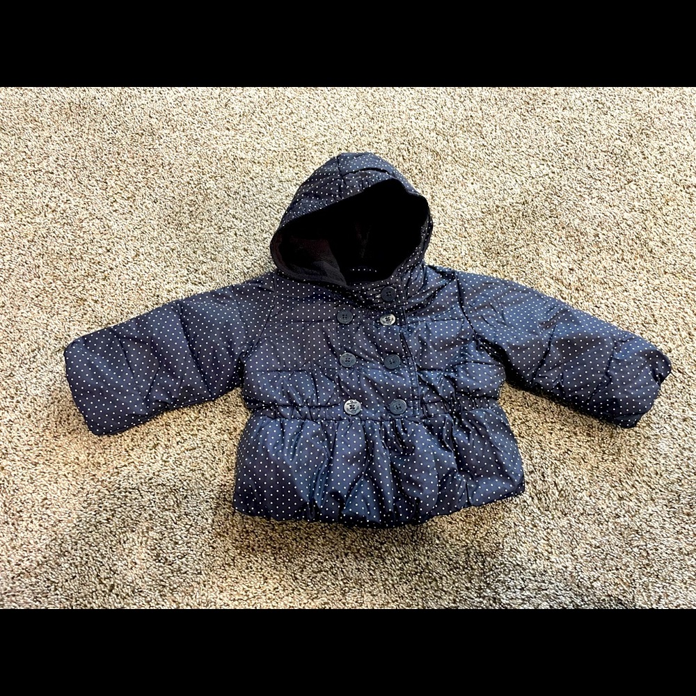 Navy Baby Gap Girls Puffer Jacket - 6-12 months